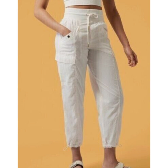 NWT Athleta x Alicia Keys Plus Cream Parachute High Waist Utility Jogger 22 - Picture 3 of 10